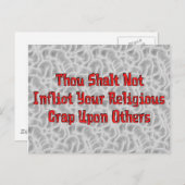 Kein religiöser Krap Postkarte (Vorne/Hinten)