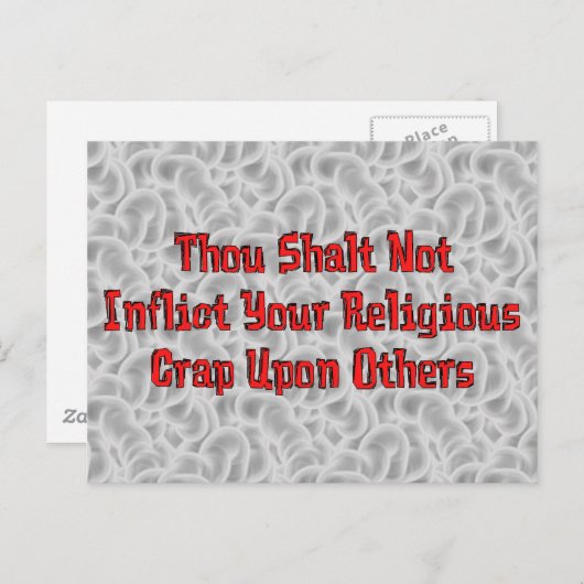 Kein religiöser Krap Postkarte (Vorne/Hinten)