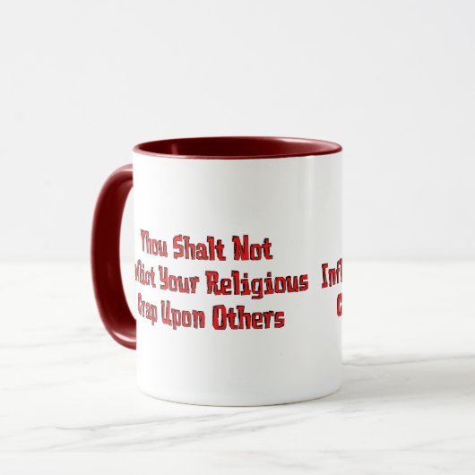 Kein religiöser Mist Tasse (Vorderseite Links)