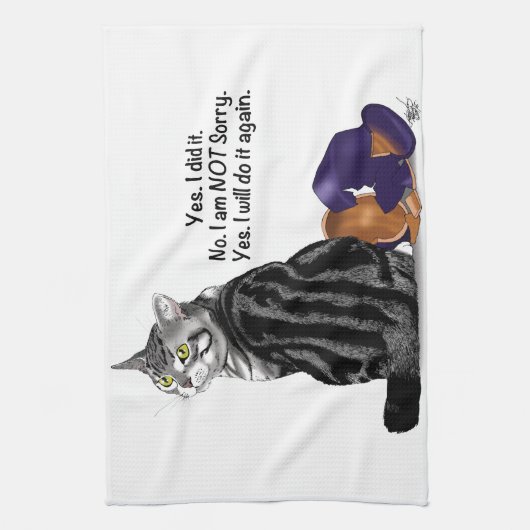 Kein Remorge Tabby Cat Funny Geschirrtuch (Vertikal)