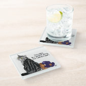 Kein Remorge Tabby Cat Funny Glasuntersetzer (Schrägansicht)