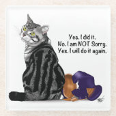 Kein Remorge Tabby Cat Funny Glasuntersetzer (Vorderseite)