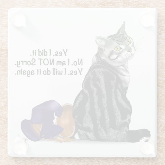 Kein Remorge Tabby Cat Funny Glasuntersetzer (Rückseite)