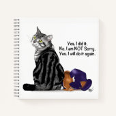 Kein Remorge Tabby Cat Funny Notizbuch (Vorderseite)