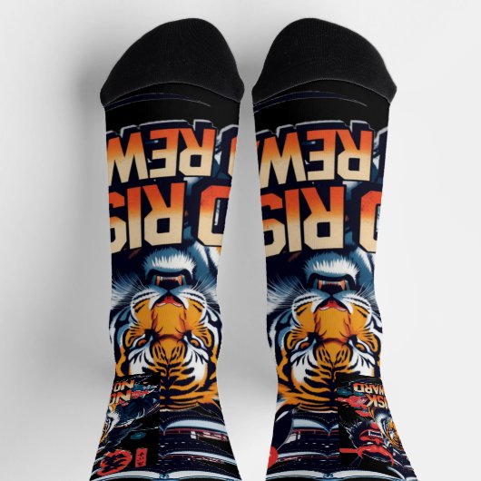 Kein Risiko kein Gewinn - Samurai Tiger Socken (Oben)