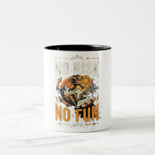 Kein Risiko, kein Spaß Fette Motivations-Abenteuer Zweifarbige Tasse