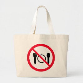 Kein rotes Circle Sign essen | Jumbo Tote Bag Jumbo Stoffbeutel