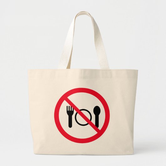Kein rotes Circle Sign essen | Jumbo Tote Bag Stoffbeutel (Vorne)
