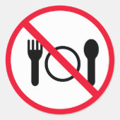 Kein rotes Circle Sign essen | Klassische Round St Runder Aufkleber (Vorderseite)