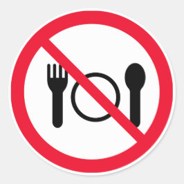 Kein rotes Circle Sign essen | Klassische Round St Runder Aufkleber
