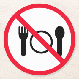 Kein rotes Circle Sign essen | Kundenspezifische R Runder Pappuntersetzer