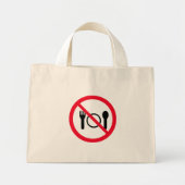 Kein rotes Circle Sign essen | Tiny Tote Bag Mini Stoffbeutel (Vorne)