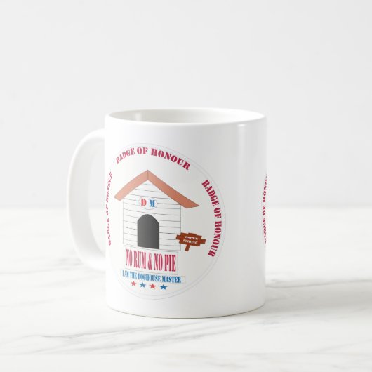 Kein Rum & No Pie DoghouseMaster Design Kaffeetasse (Vorderseite Links)