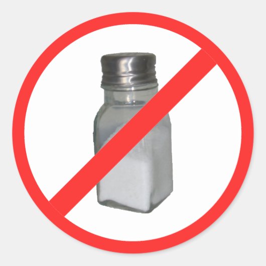 Kein Salz Runder Aufkleber (Vorderseite)