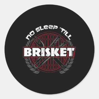 Kein Schlaf bis Brisket - Funny Grillen Grilling M Runder Aufkleber