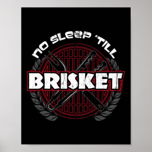 Kein Schlaf bis Brisket - Lustiger BBQ-Grillmeiste Poster
