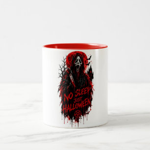 Kein Schlaf, nur Halloween-Schrei Gothic-Horror-De Zweifarbige Tasse