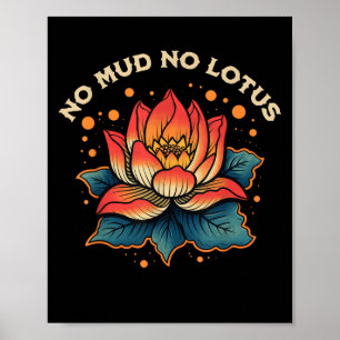 Kein Schlamm Kein Lotus Vintag Zen buddhistisches Poster