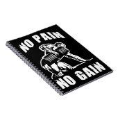 KEIN SCHMERZ, KEIN GEWINN. Bodybuilding Workout Mo Notizblock (Rechte Seite)