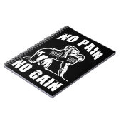 KEIN SCHMERZ, KEIN GEWINN. Bodybuilding Workout Mo Notizblock (Linke Seite)