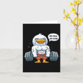 Kein Schmerz kein Gewinn Funny Duck - Gym Workout  Karte (Gelbe Blume)