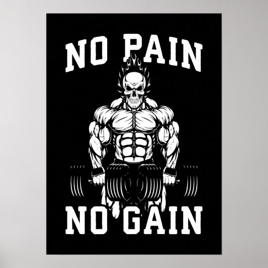 Kein Schmerz, kein Gewinn - Gym Workout Motivieren Poster (Vorne)