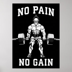 Kein Schmerz, kein Gewinn - Gym Workout Motivieren Poster