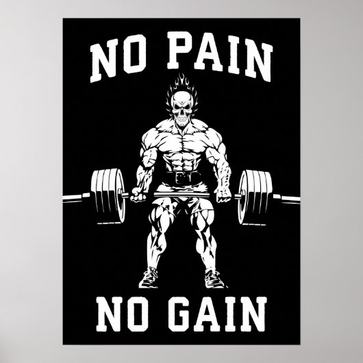 Kein Schmerz, kein Gewinn - Gym Workout Motivieren Poster (Vorne)