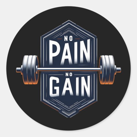 Kein Schmerz kein Gewinn Runder Aufkleber (Vorderseite)
