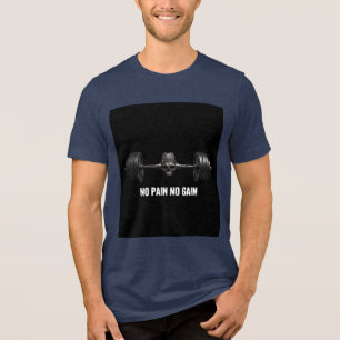 KEIN SCHMERZ KEIN GEWINN Schädel Hantel - Fitnesss Tri-Blend Shirt