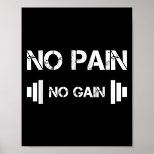 Kein Schmerz Kein Gewinn Workout Motivation  Poster