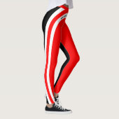 Kein Schmerz kein Schmerz Rot Weiß und Schwarz Leggings (Rechts)