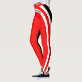 Kein Schmerz kein Schmerz Rot Weiß und Schwarz Leggings (Links)