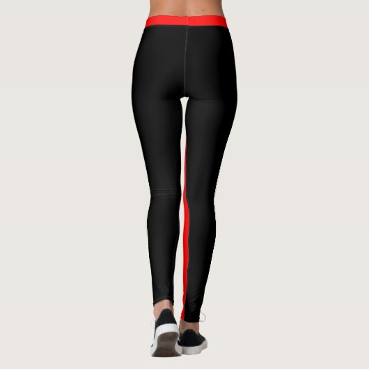 Kein Schmerz kein Schmerz Rot Weiß und Schwarz Leggings (Rückseite)