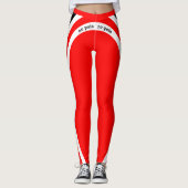 Kein Schmerz kein Schmerz Rot Weiß und Schwarz Leggings (Vorderseite)