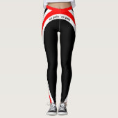 Kein Schmerz kein Schmerz Rot Weiß und Schwarz Leggings (Vorderseite)