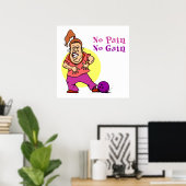 Kein Schmerz, kein Witz beim Bowling Poster (Heimbüro)