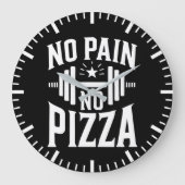 Kein Schmerz, keine Pizza - Funny Gym Workout Große Wanduhr (Vorderseite)