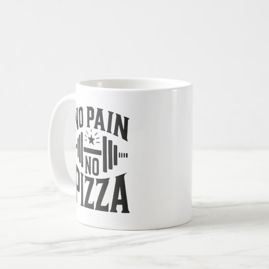 Kein Schmerz, keine Pizza - Funny Gym Workout Kaffeetasse (Vorderseite Links)