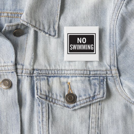 Kein Schwimmen, kühne Schwarz-Weiß-Warnung Button (Beispiel)