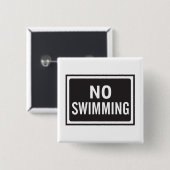Kein Schwimmen, kühne Schwarz-Weiß-Warnung Button (Vorne & Hinten)