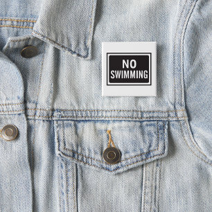 Kein Schwimmen, kühne Schwarz-Weiß-Warnung Button