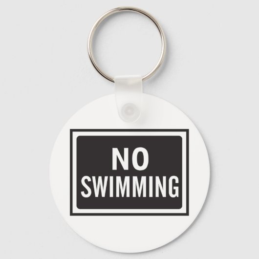 Kein Schwimmen, kühne Schwarz-Weiß-Warnung Schlüsselanhänger (Vorderseite)