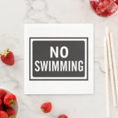Kein Schwimmen, kühne Schwarz-Weiß-Warnung Serviette (Beispiel)