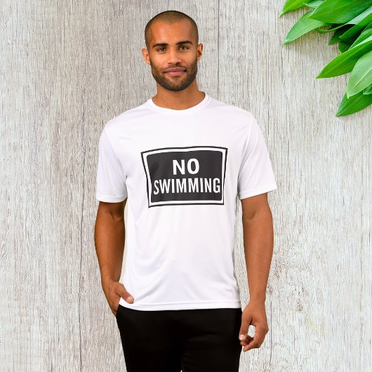 Kein Schwimmen, kühne Schwarz-Weiß-Warnung T-Shirt
