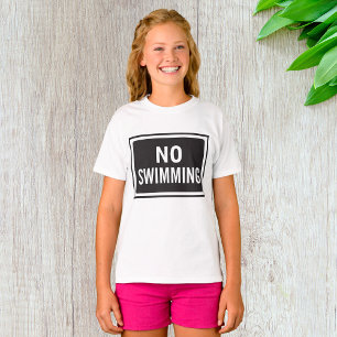 Kein Schwimmen, kühne Schwarz-Weiß-Warnung T-Shirt