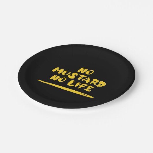 Kein Senf kein Leben Pappteller (Schrägansicht)