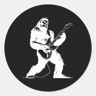 Kein sichtbarer Text erkannt Yeti Gitarrist Rockli Runder Aufkleber