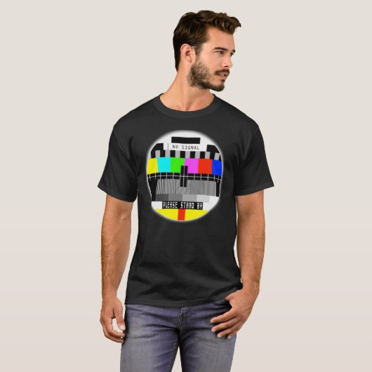 Kein Signal Old TV Screen Funny T - Shirt - bitte (Vorne ganz)