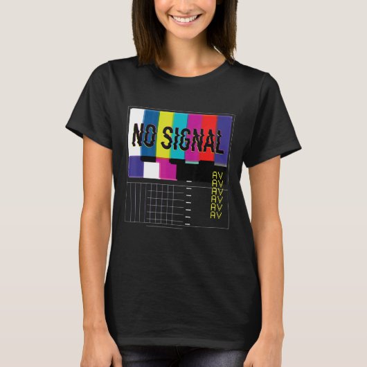 Kein Signal Vaporwave Cool Fun Retro TV 80er T-Shirt (Vorderseite)